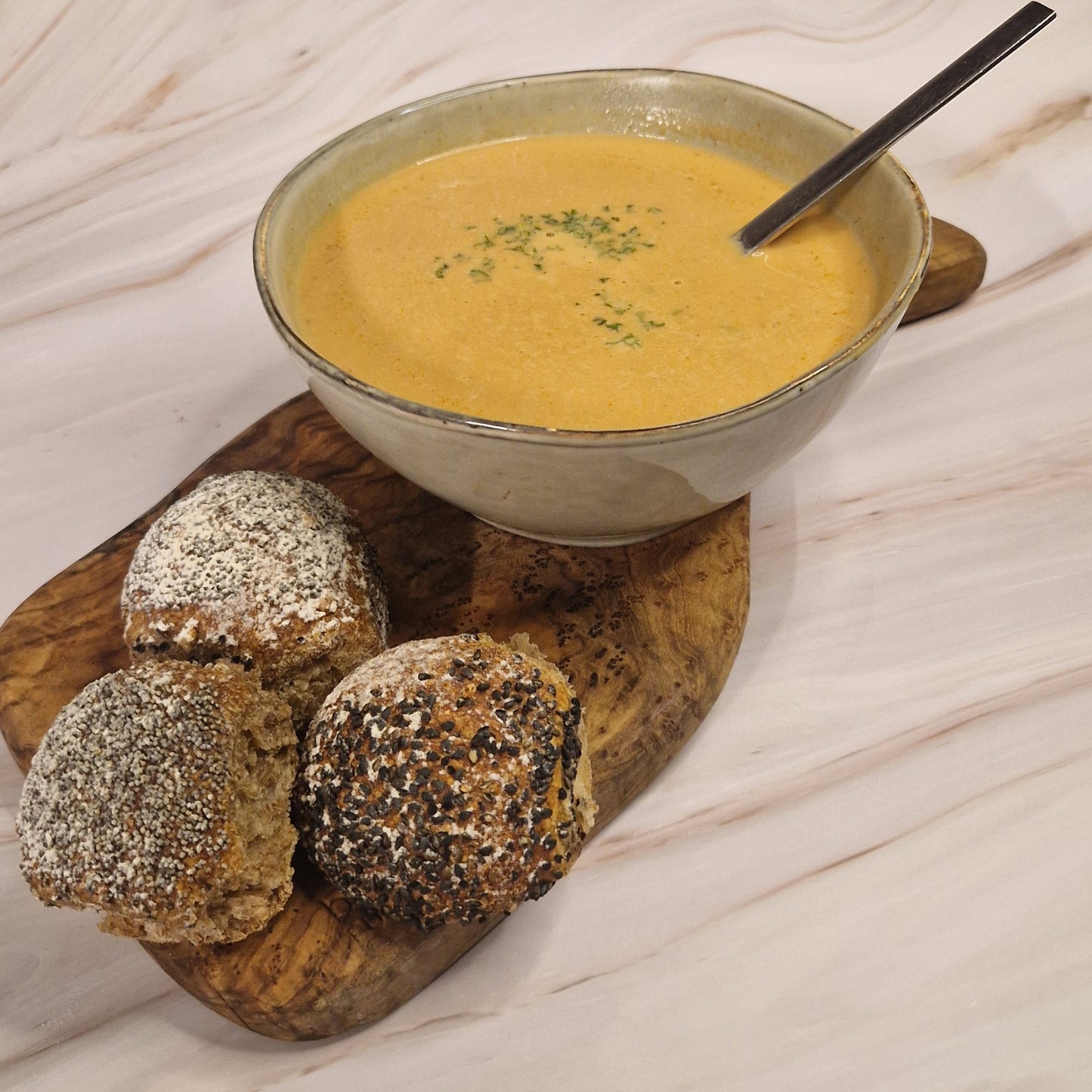 Bisque van garnaaltjes per liter van Arno’s to go in Beveren