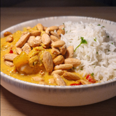Chicken tikka masala met romige currysaus van Arno’s to go in Beveren